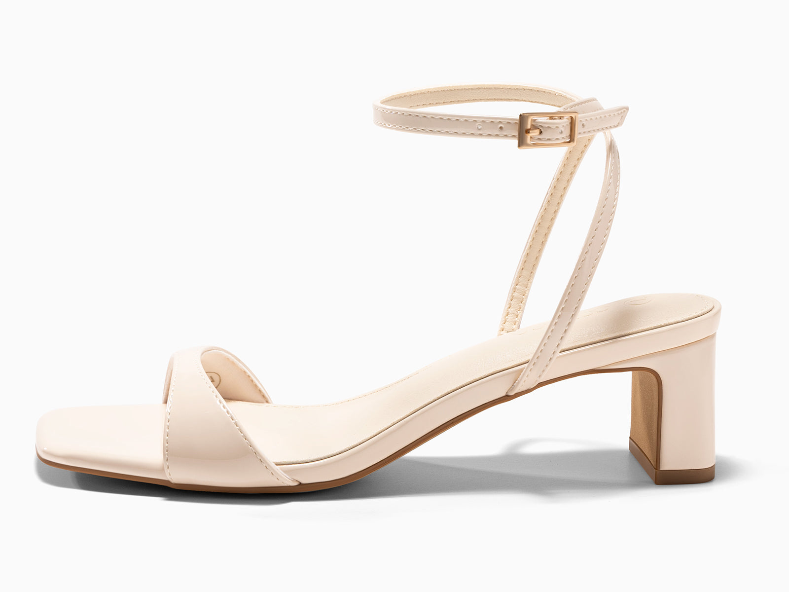 Coutgo Womens Beige Chunky Low Heel Sandals