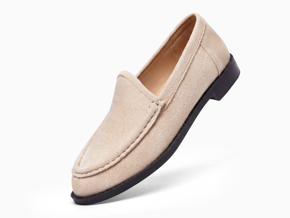 Coutgo Women Suede Nude Slip On Loafers