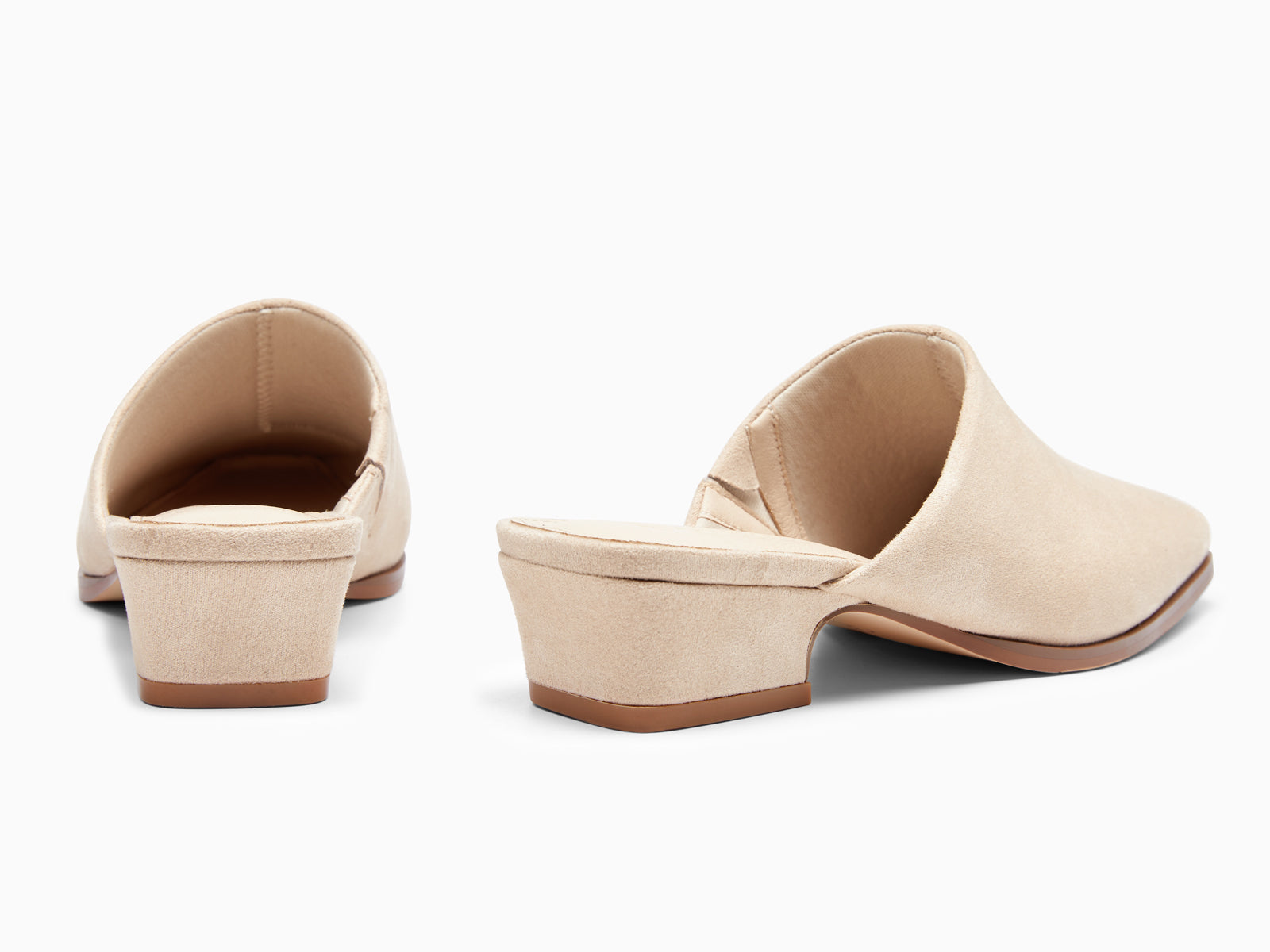 Coutgo Womens Beige Square Toe Mules