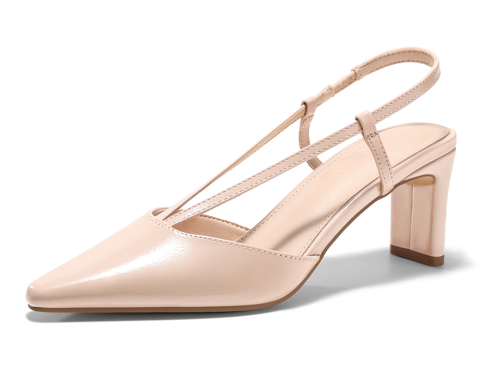 Coutgo Womens Nude Low Chunky Heels