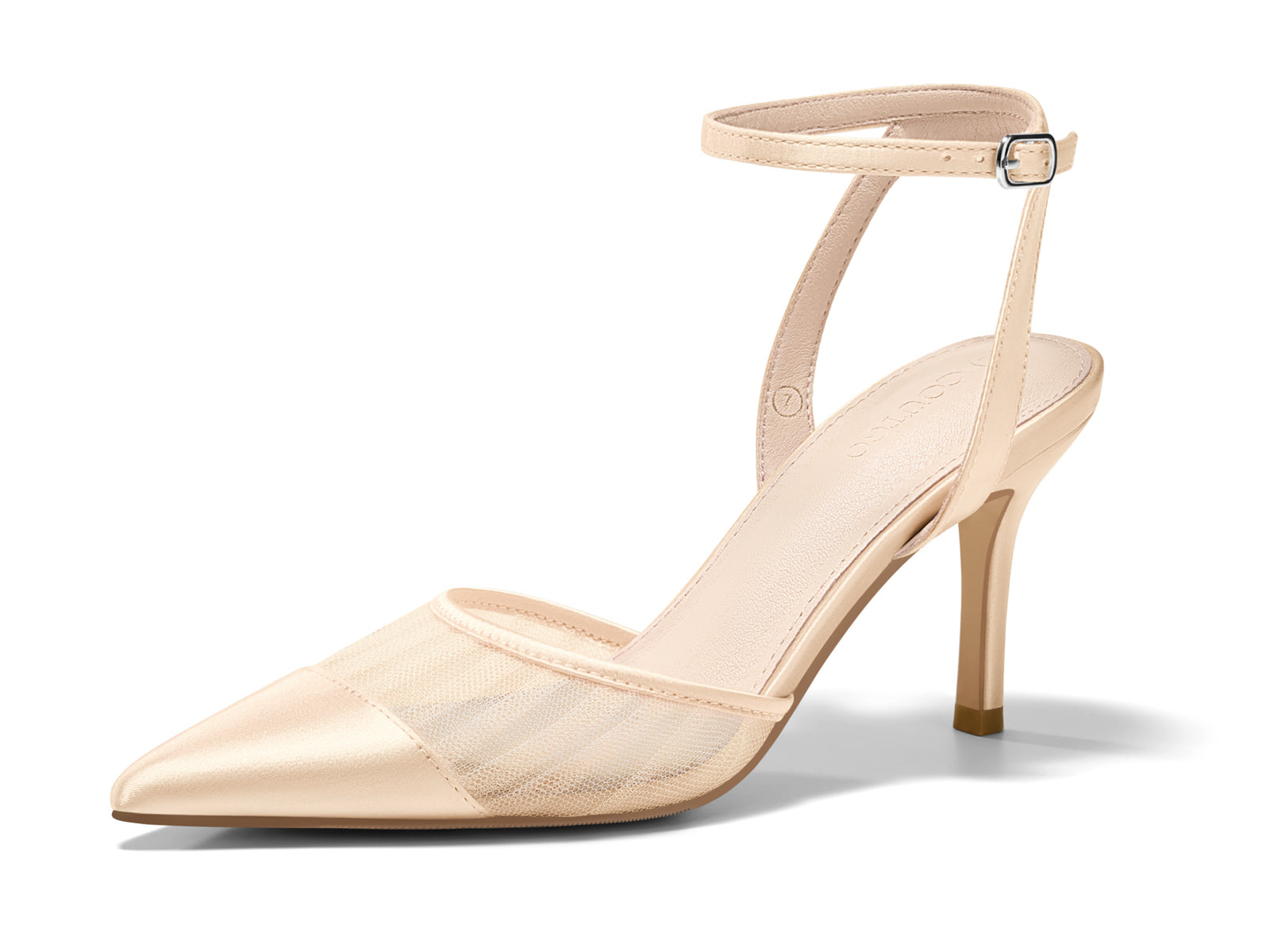 Coutgo Womens Nude Mesh High Heels
