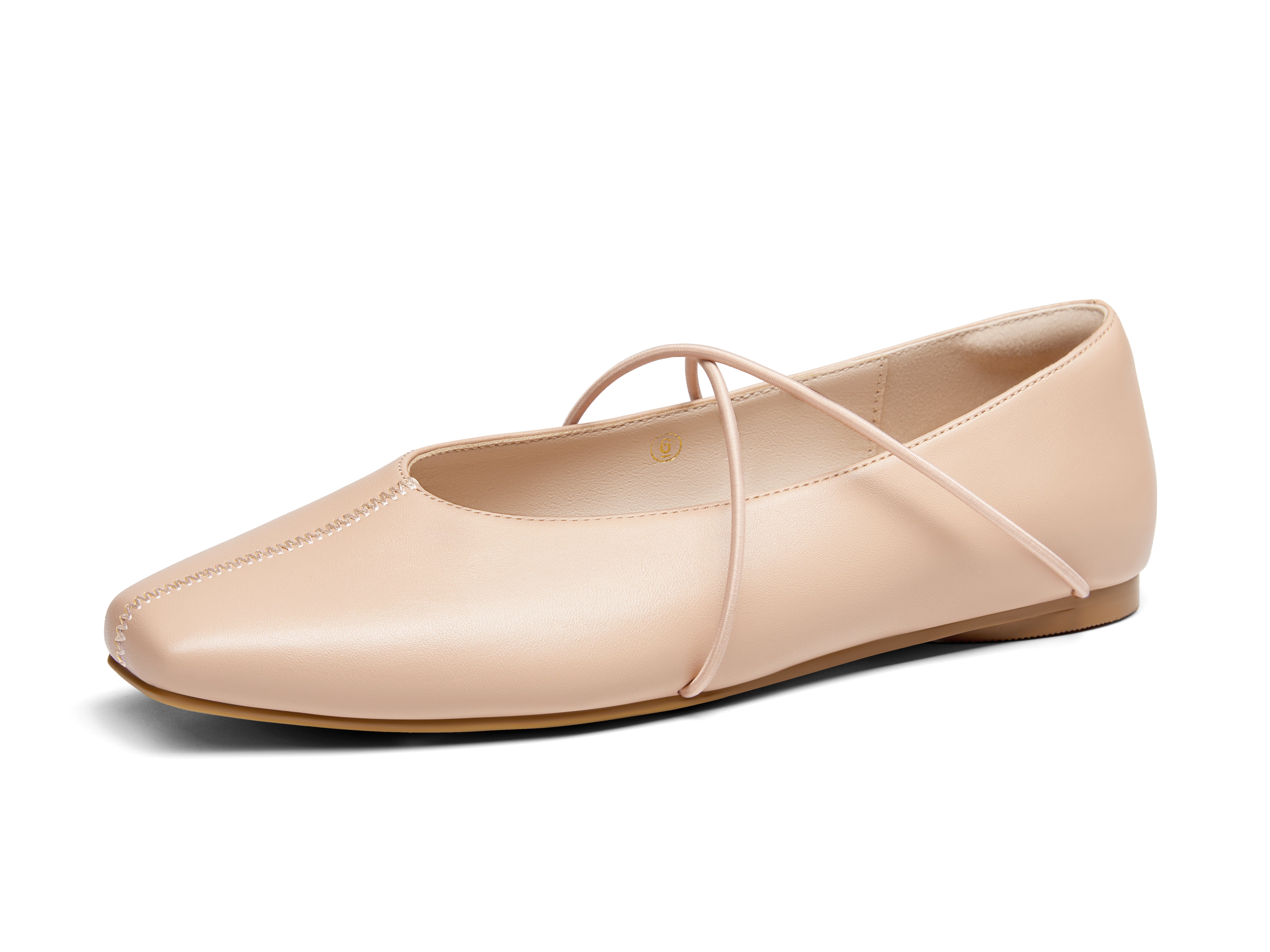 Coutgo Womens Light Khaki Ballet Flats