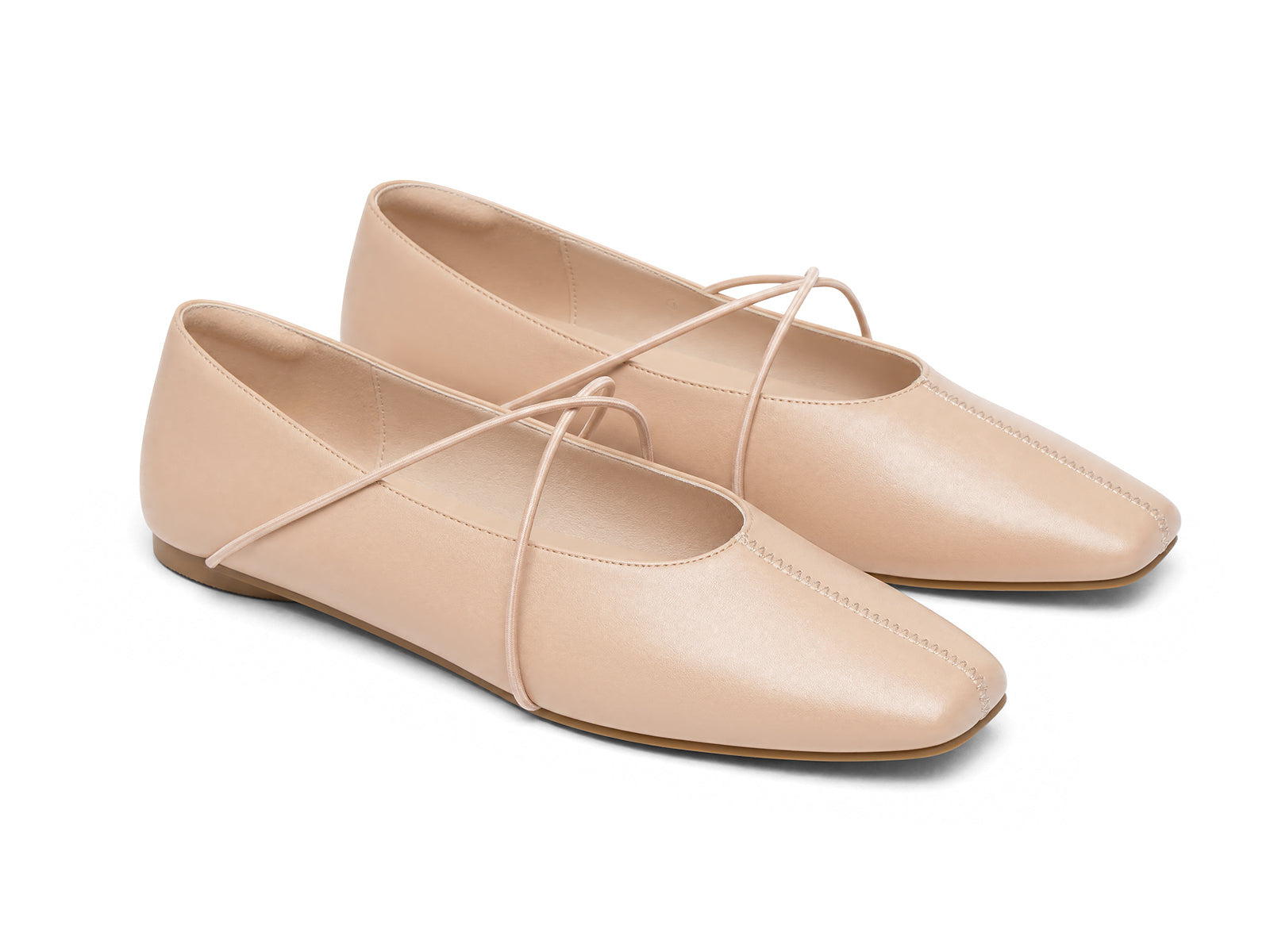 Coutgo Womens Light Khaki Ballet Flats