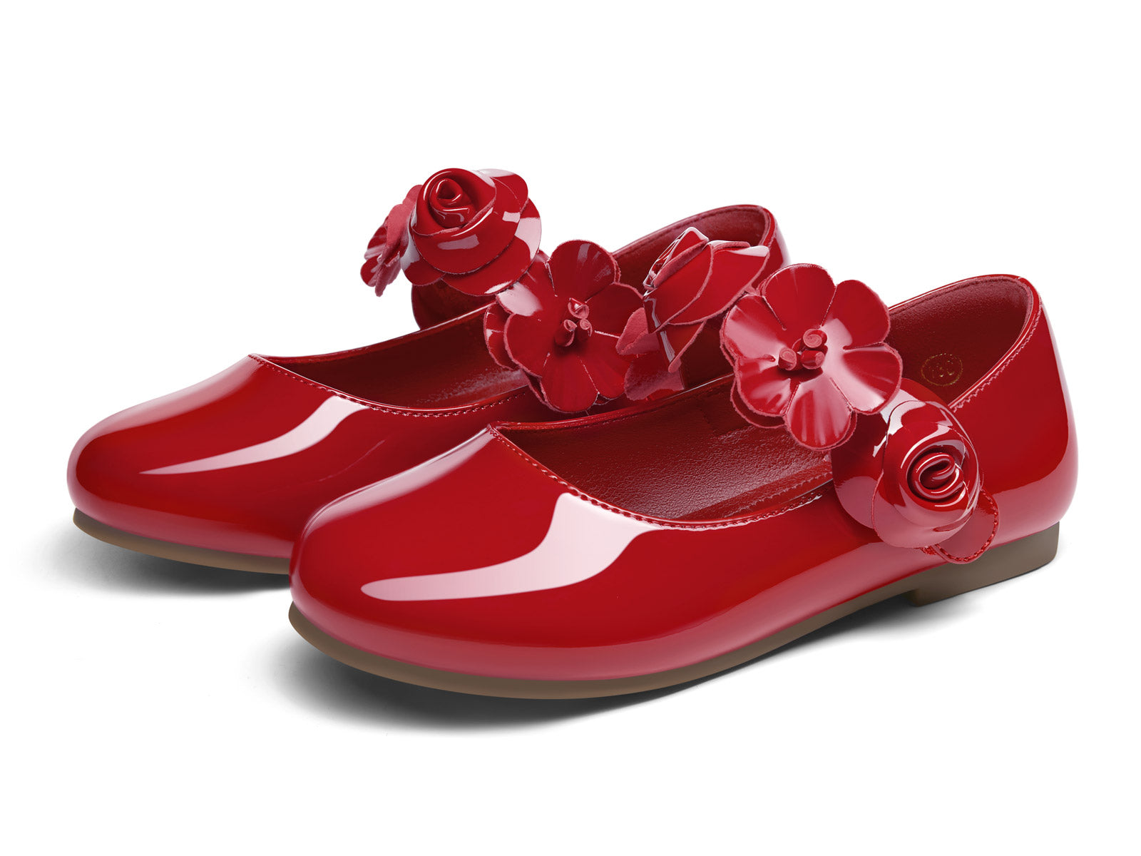 Coutgo Girls Red Mary Jane Dress Shoes