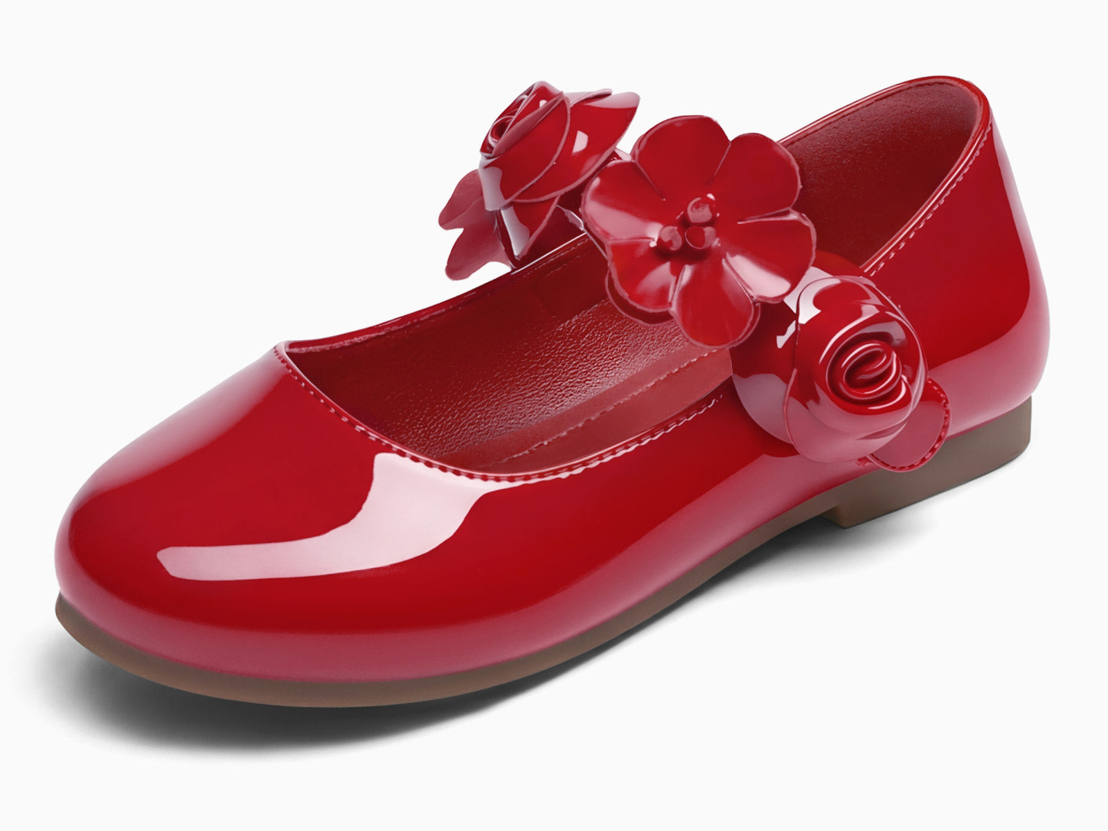 Coutgo Girls Red Mary Jane Dress Shoes