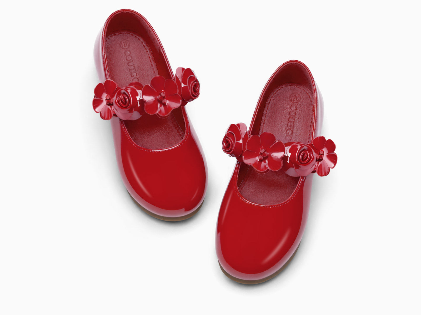 Coutgo Girls Red Mary Jane Dress Shoes