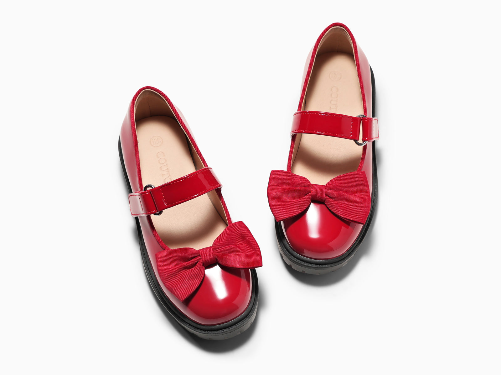 Coutgo Girls Red Mary Jane Dress Shoes