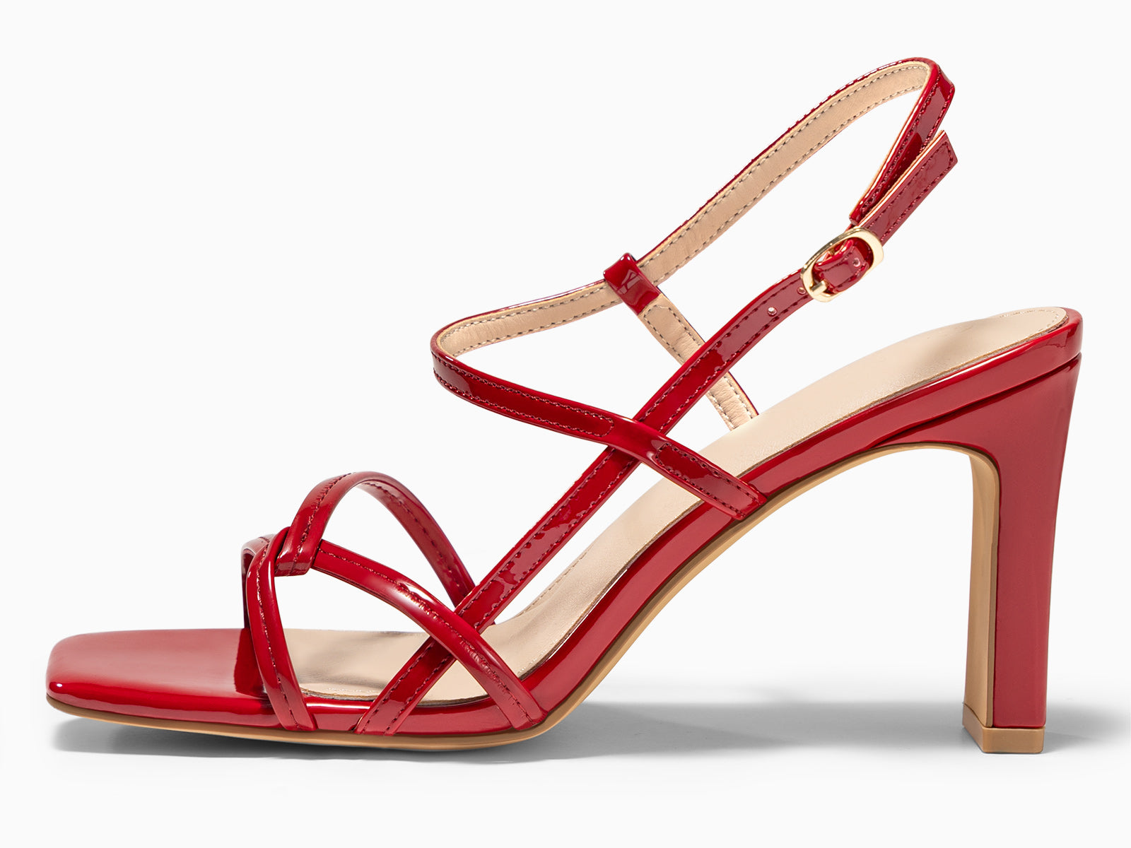 Coutgo Womens Red Strappy Sandals