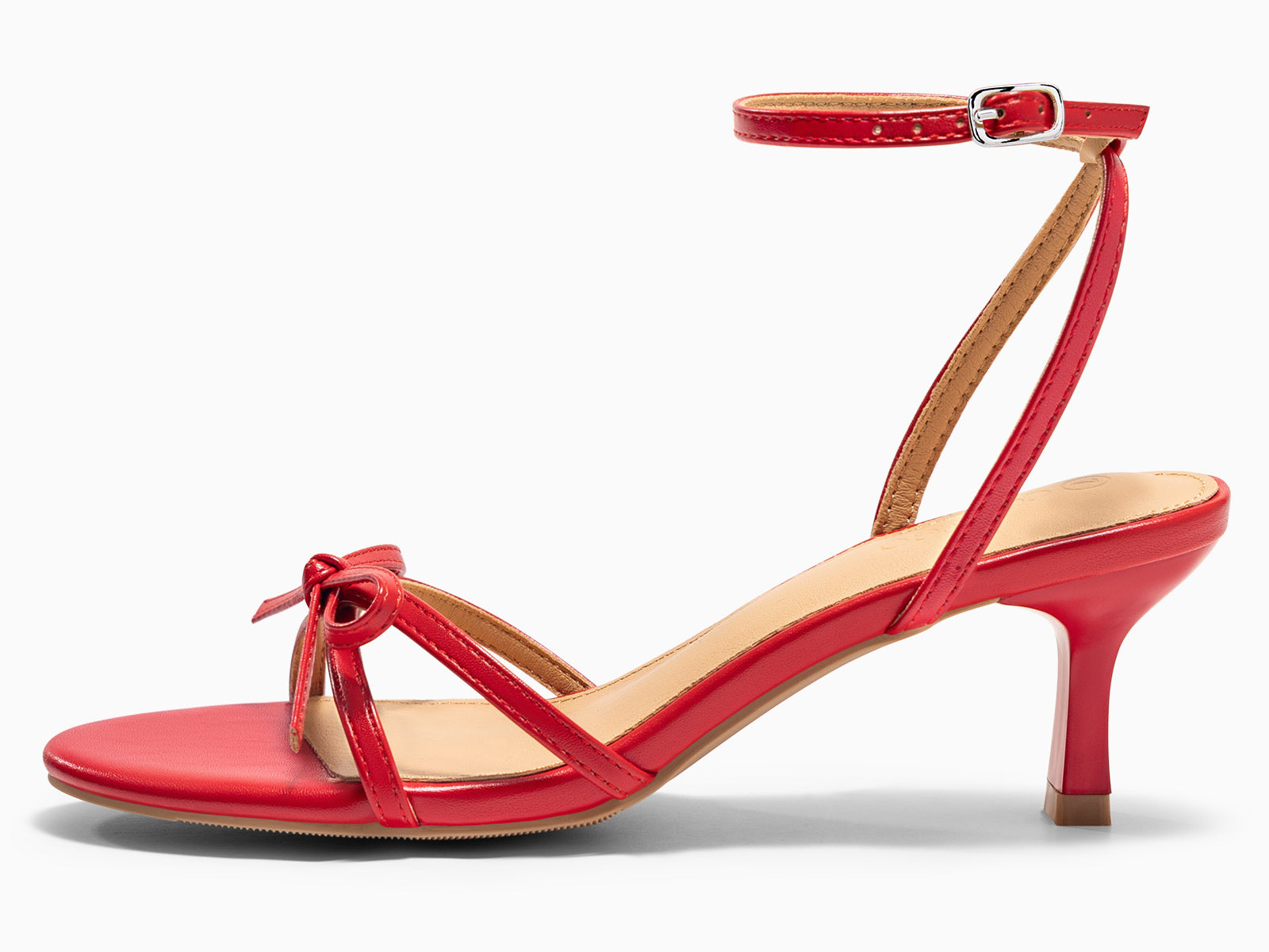 Coutgo Womens Red Kitten Low Heels