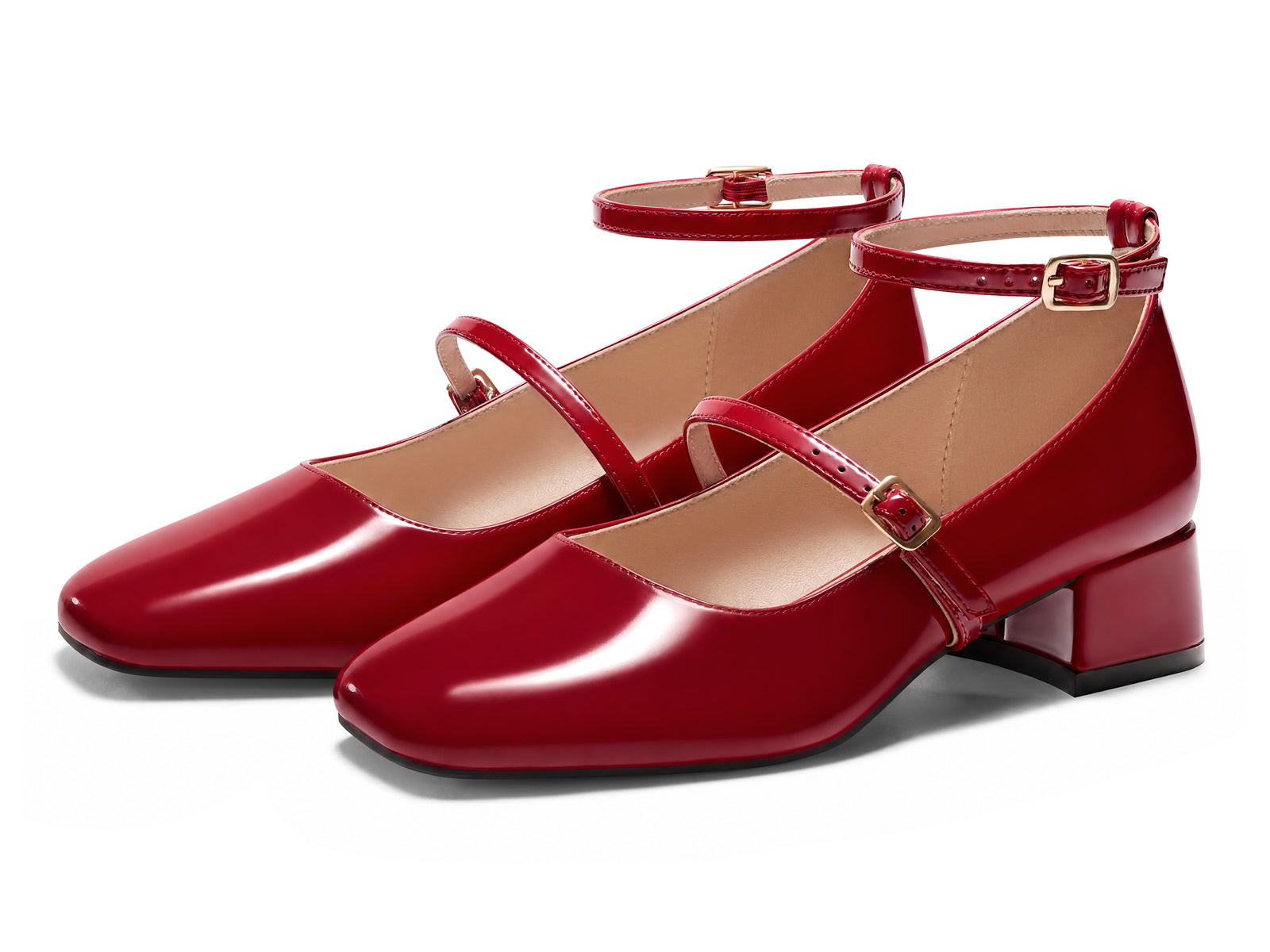 Coutgo Women Red Mary Jane Shoes