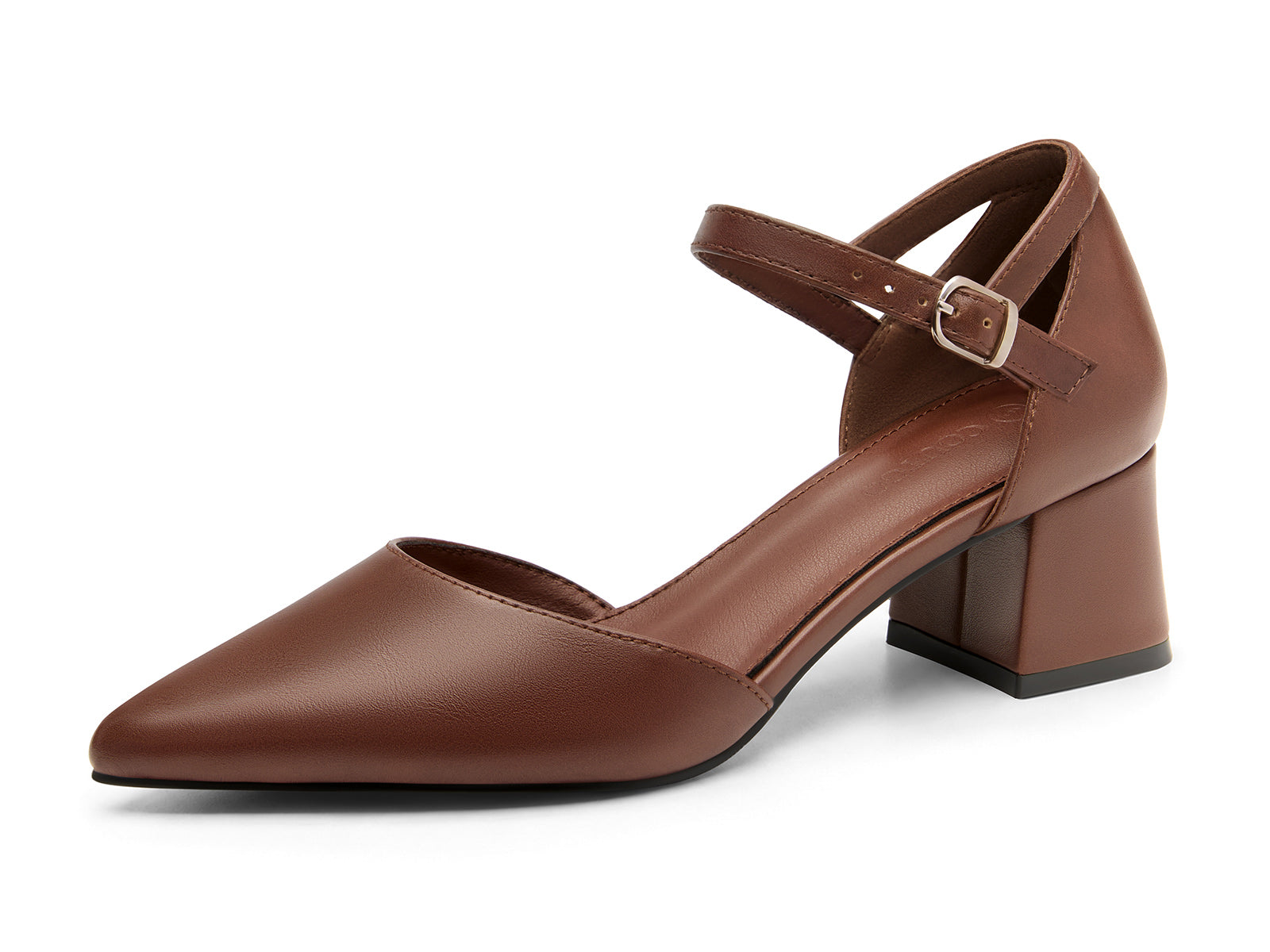 Coutgo Red-Brown Womens Chunky Dress Shoes