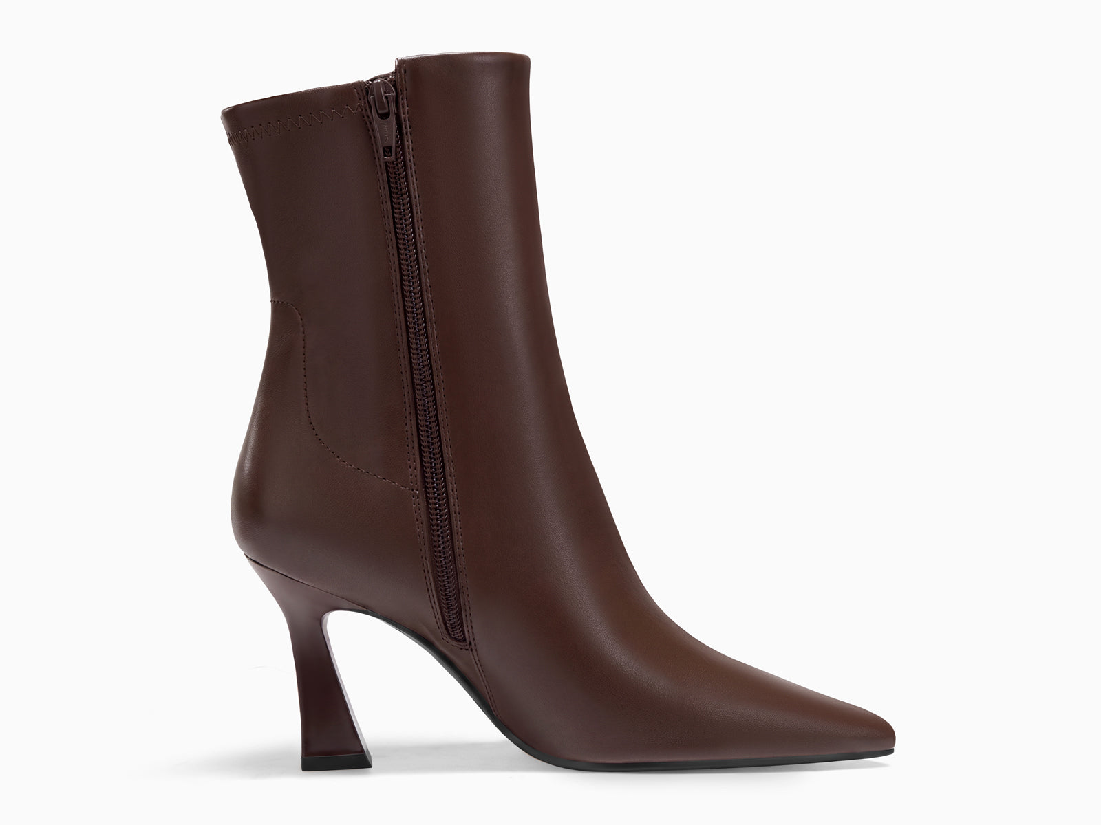Coutgo Red Brown Womens Ankle Boots