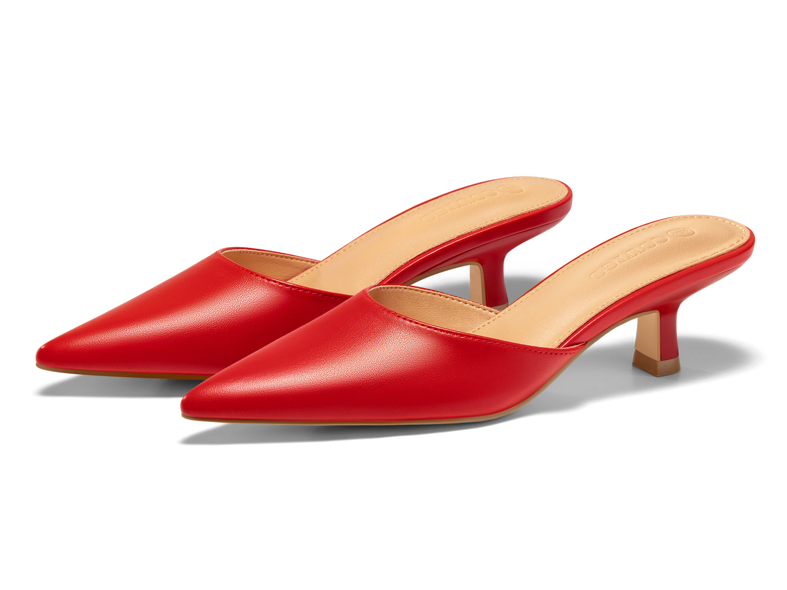 Coutgo Womens Red Kitten Heels