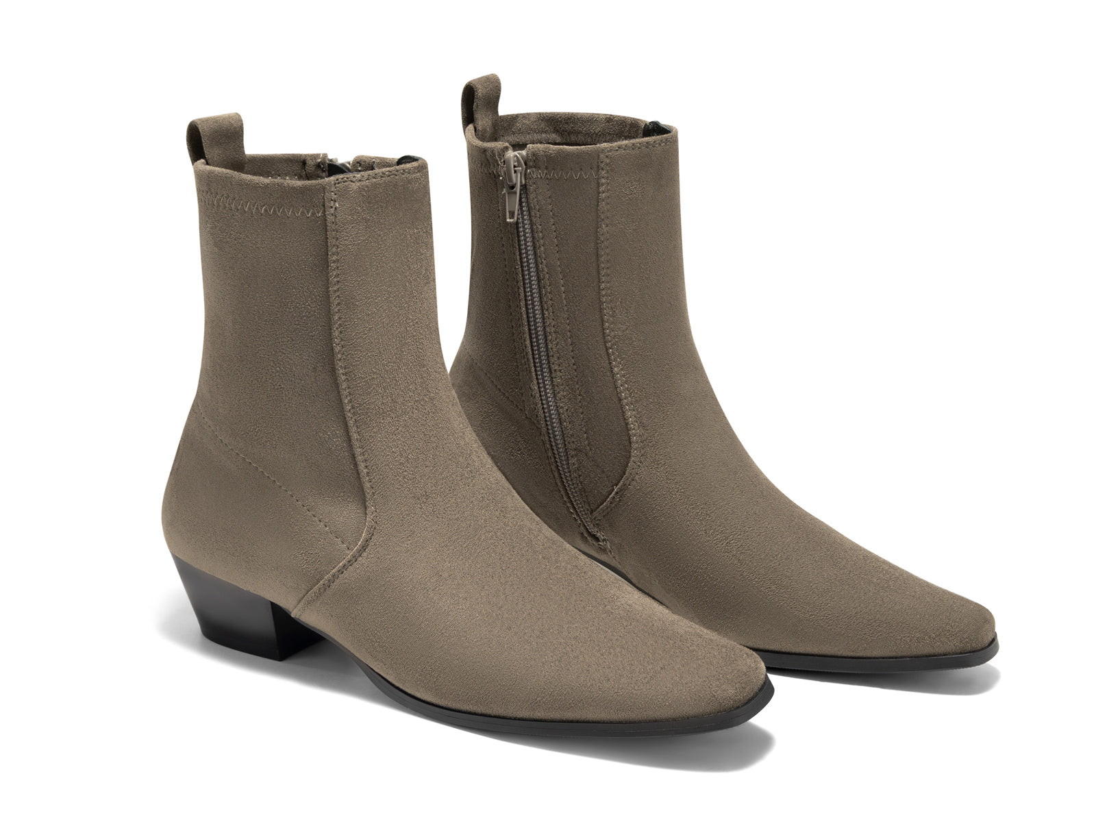 Coutgo Womens Tan Square Toe Ankle Boots