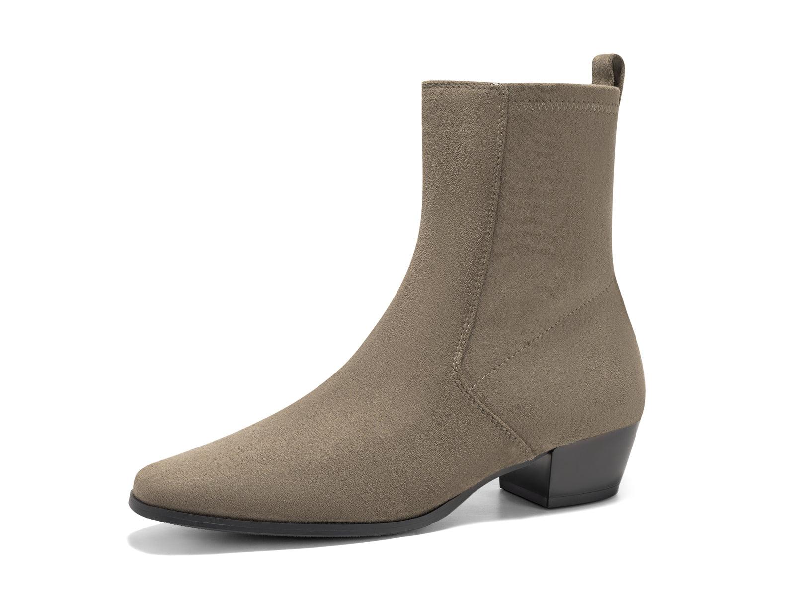 Coutgo Womens Tan Square Toe Ankle Boots