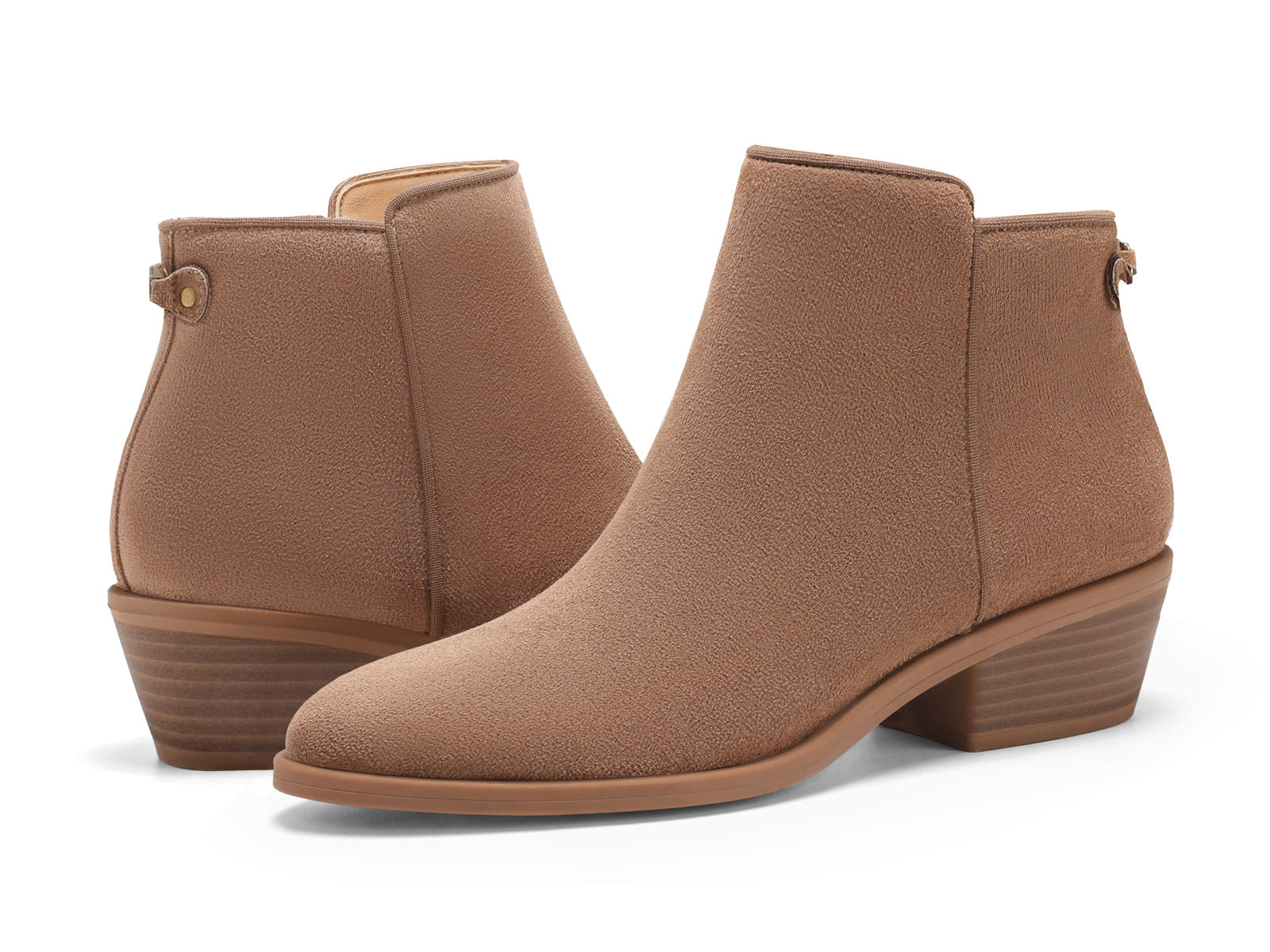 Coutgo Taupe Womens Side Zip Ankle Boots