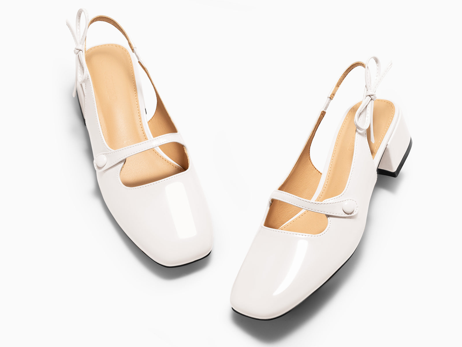 Coutgo Womens White Mary Jane Shoes