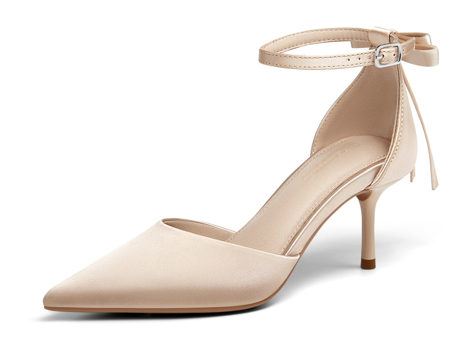 Coutgo Womens Gold Kitten Low Heels