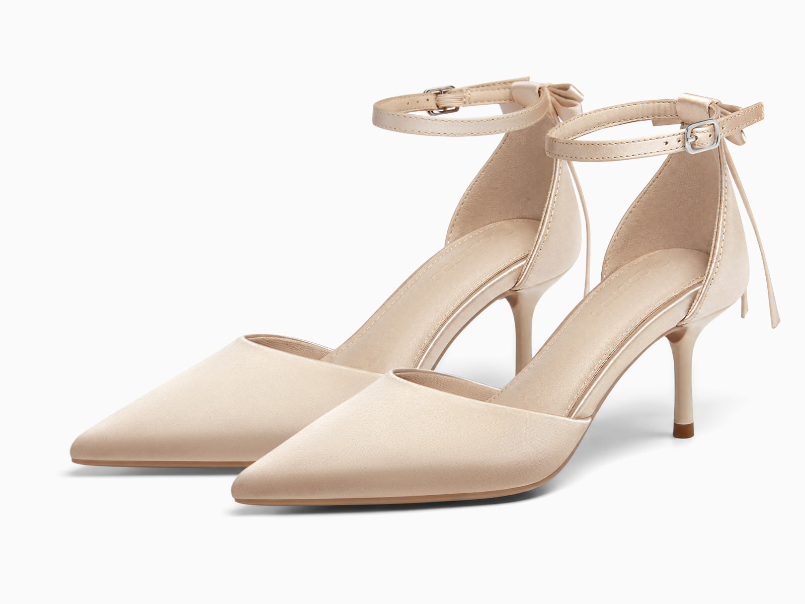 Coutgo Womens Gold Kitten Low Heels