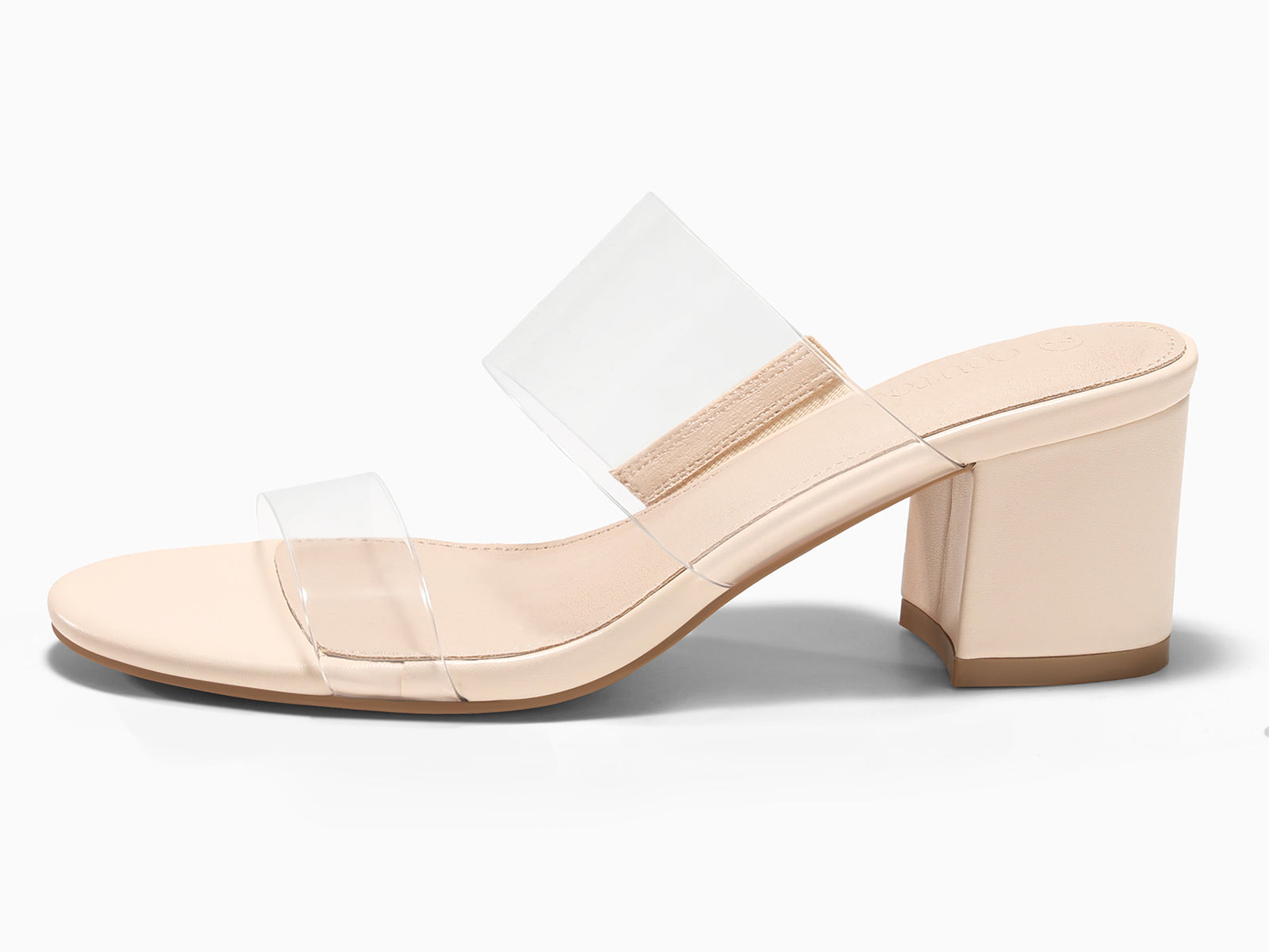 Coutgo Women's Apricot Clear Heeled Sandals