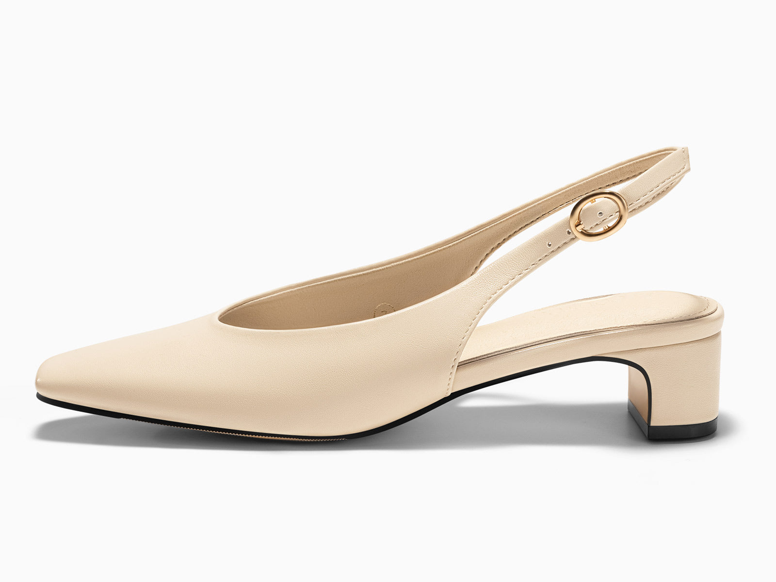 Coutgo Womens Apricot Chunky Low Heels