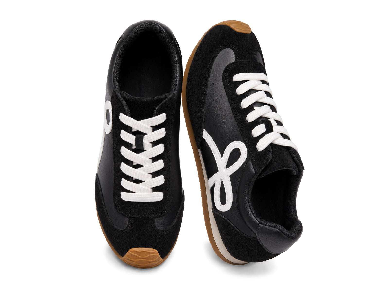 Coutgo Womens Black Slip On Fashion Sneakers