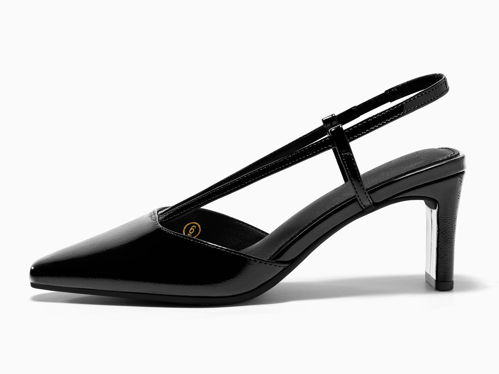 Coutgo Womens Black Low Chunky Heels