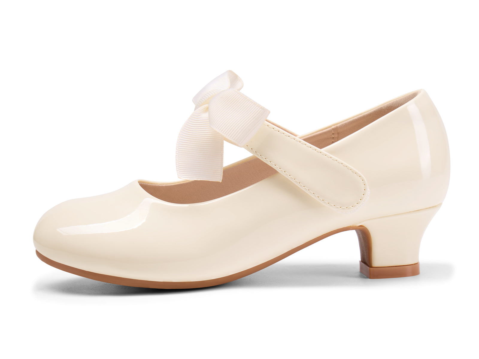 Coutgo Girls Beige Mary Jane Dress Shoes