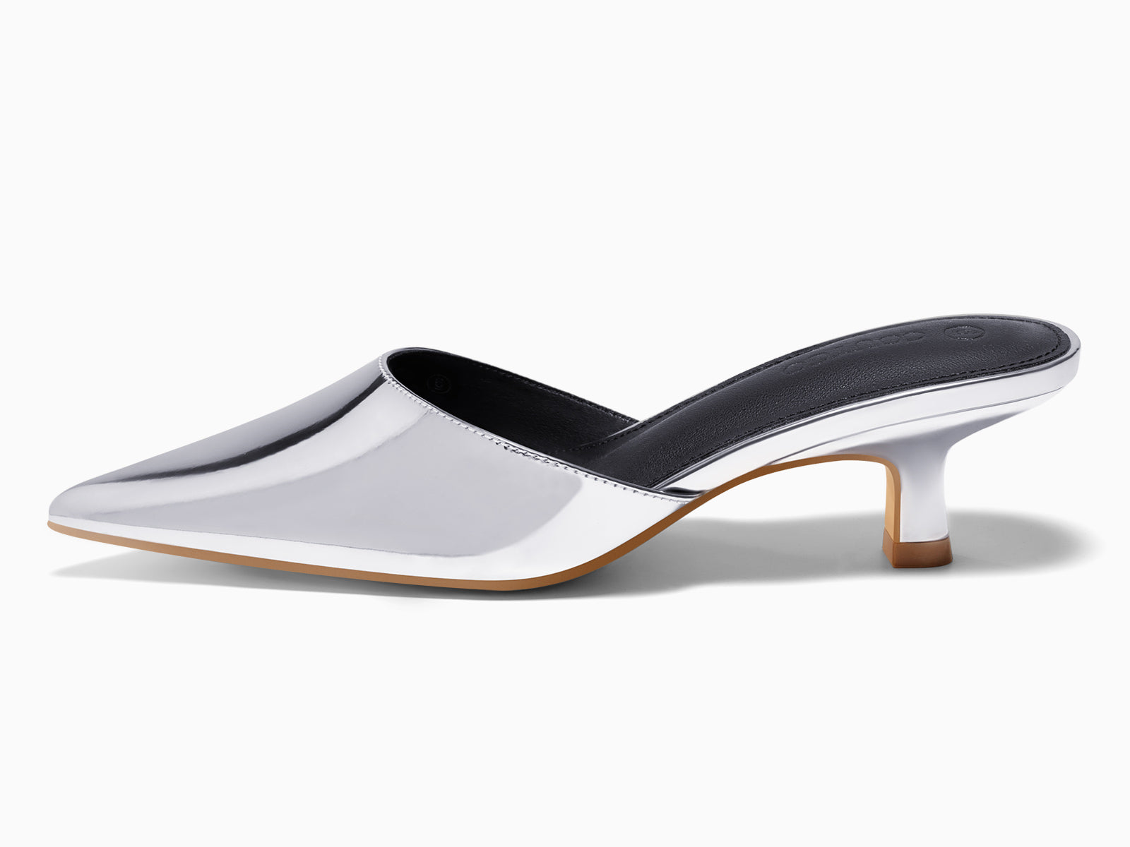 Coutgo Womens Silver Kitten Heels