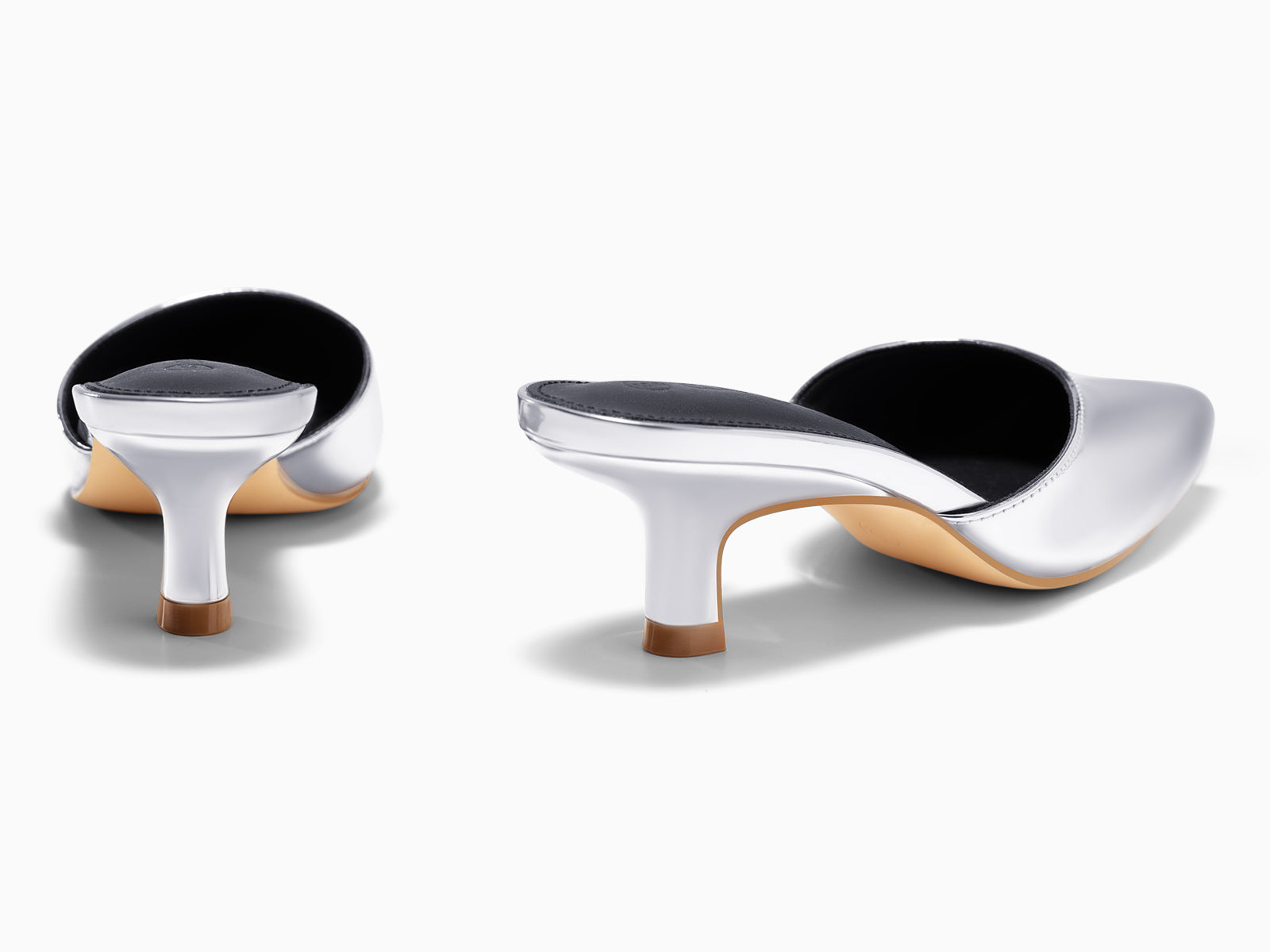 Coutgo Womens Silver Kitten Heels